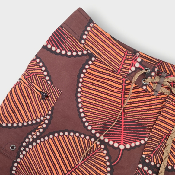 Men's Patagonia Leaves Print Embroidered Spellout All Over Print Swimtrunks 33 - Picture 5 of 8